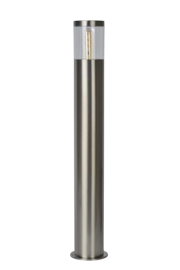 Lucide FEDOR - Bollard light - 1xE27 - IP44 - Satin Chrome - turned off